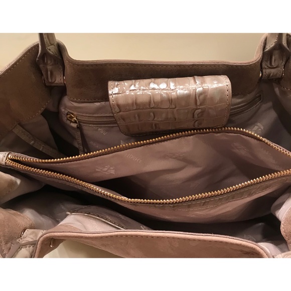 Brahmin Soft Leather Croc Trim Tassel Satchel - Picture 11 of 13